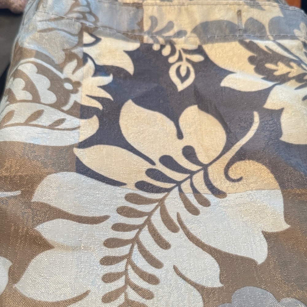 Floral Patterned Fabric in Neutral Tones shower curtain